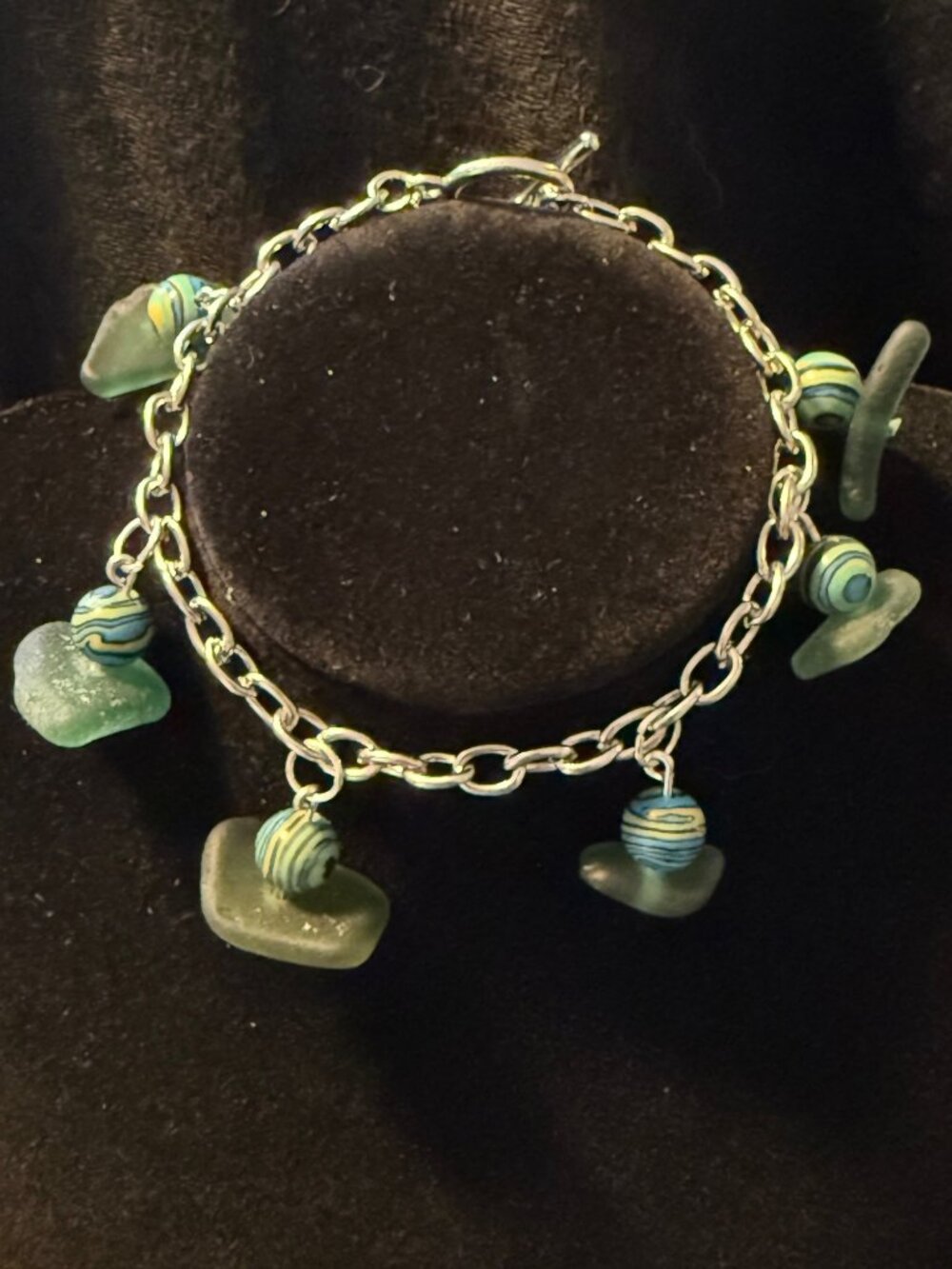Caribbean Drift – Puerto Rico Sea Glass Charm Bracelet
